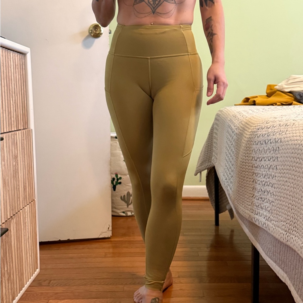 Lululemon Athletica High-Waisted Tan Leggings